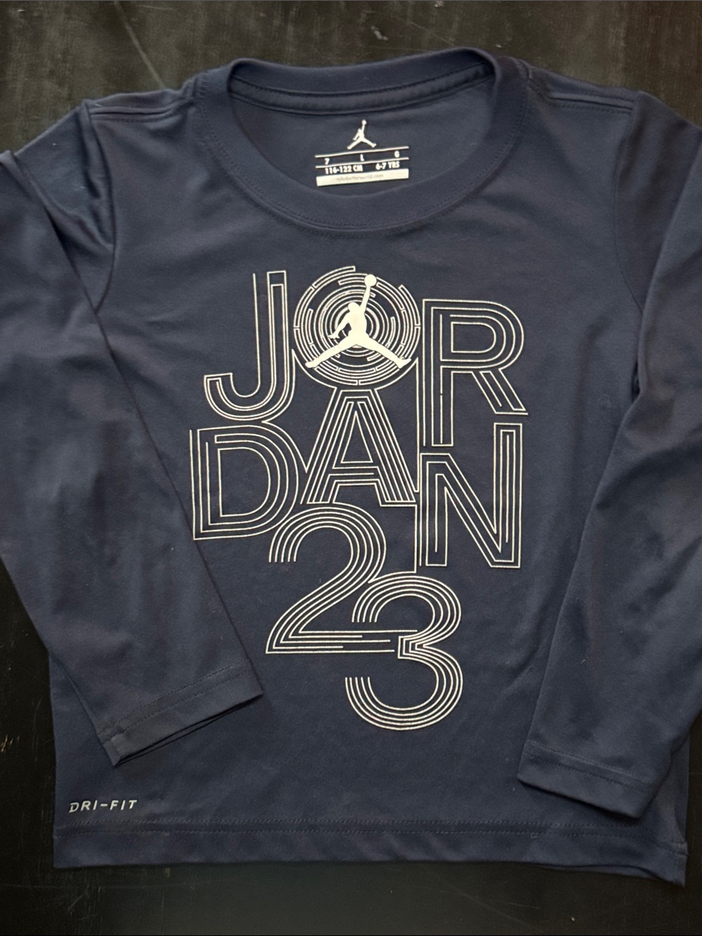 Jordan Navy Long-Sleeve Dri-FIT 'Jordan 23' Graphic Tee